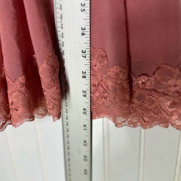 Twenty One Dusty Rose Fit & Flare Lace Mesh Dress Small Made in USA Cottagecore - Picture 5 of 7
